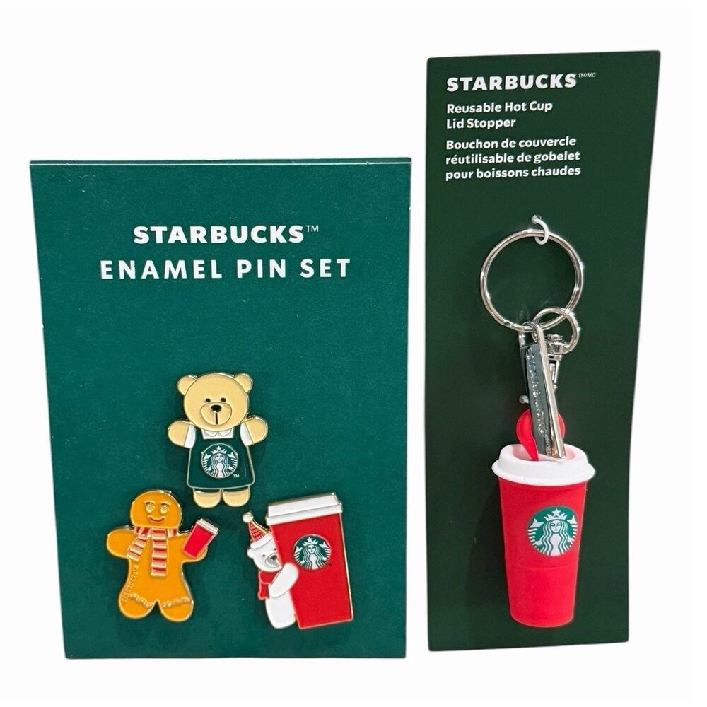 Starbucks Holiday XMAS Collection 2025 Bearista Lid Stopper Bear & Keychain‎ NEW